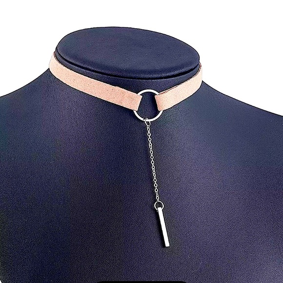 ⚜️[𝟯/$𝟮𝟴]⚜️Silver Bar Drop Brown 3/8 Choker NEW - Picture 2 of 7